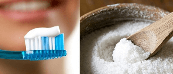 Sự kết hợp hoàn hảo giữa kem đánh răng và muối.